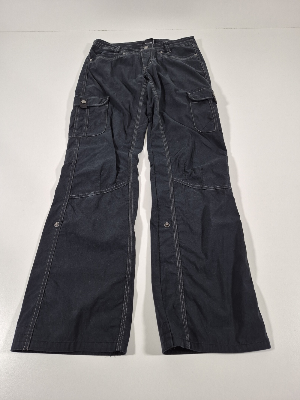 Kuhl Pants Womens 4 Black Cargo Hiking Outdoor Convertible Stretch Roll Up